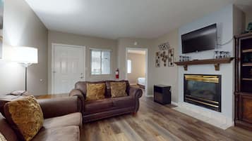 TV, lareira, DVD player, escritórios