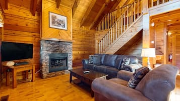 TV, fireplace, offices