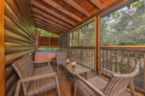 Indoor spa tub - Cozy Log Cabin, Sleeps 4, Hot Tub, Grill, Game Room (Pigeon Forge)