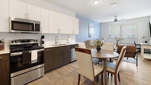 Fridge, dining tables - Landing | Amazing 2BD, Gym, Clubhouse (Arlington)