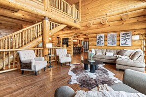 TV, fireplace, DVD player, stereo - 4-Story Cabin, Sleeps 22, Hot Tub, Game, Theater room (Gatlinburg)