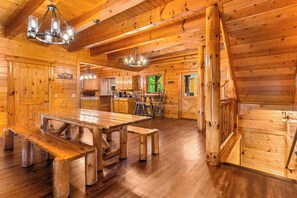Dining - Large Group Cabin for 60, Two Hot Tubs , Theater and Game Room, Resort Pool (Pigeon Forge)