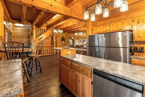 Coffee/tea maker, fridge, microwave, oven - Large Group Cabin for 60, Two Hot Tubs , Theater and Game Room, Resort Pool (Pigeon Forge)