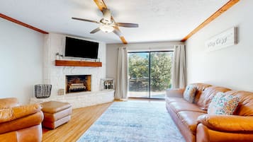 TV, fireplace, offices