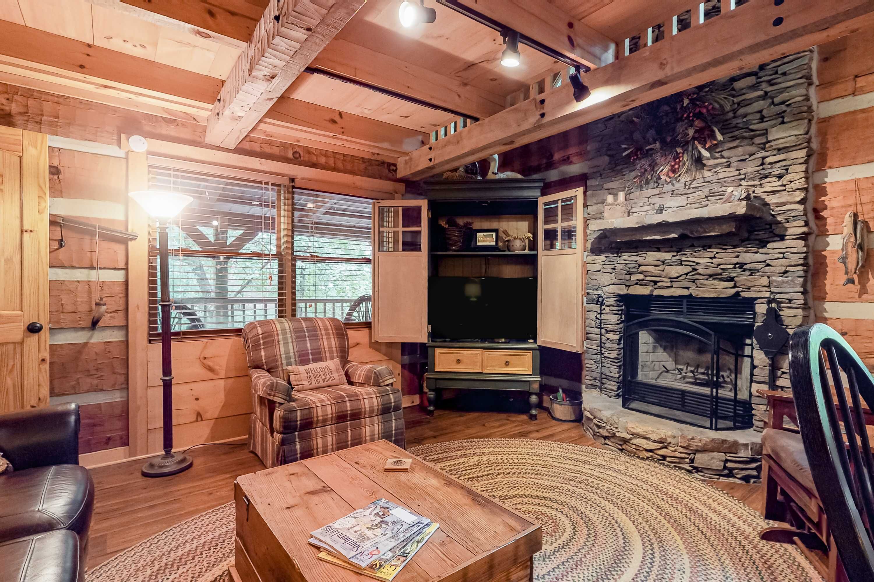 电视、壁炉、办公室