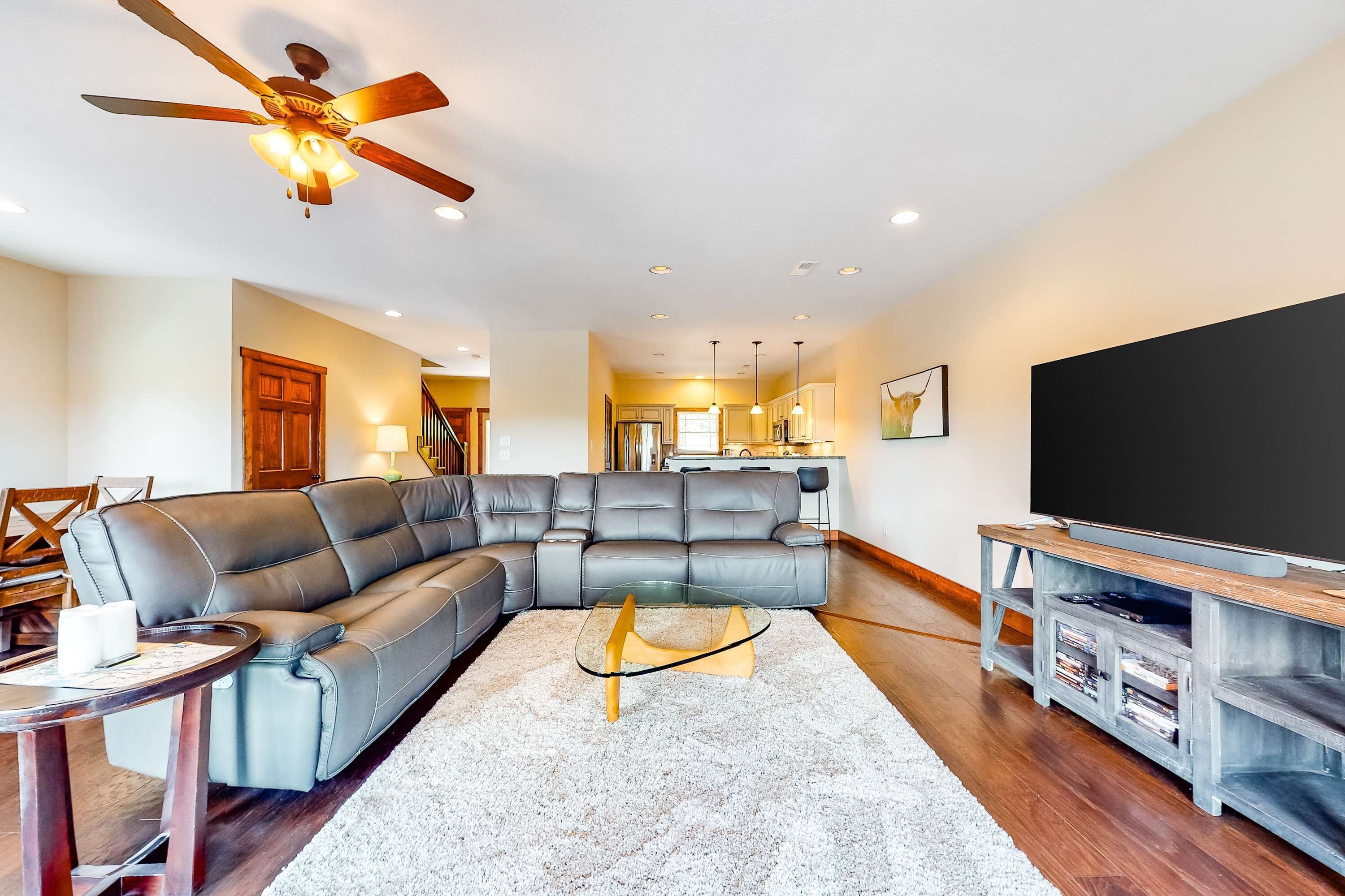 电视、壁炉、DVD 播放器、办公室