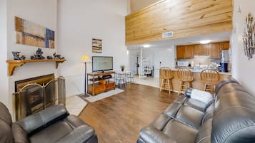 TV, fireplace, DVD player, offices