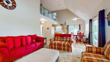 Televisión, reproductor de DVD, estéreo, oficina