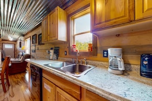 Fridge, microwave, oven, stovetop - Private Hot Tub | Mountain Views | Game Room | 3 Pools | Family-Friendly Smoky Mountain Cabin (Gatlinburg)
