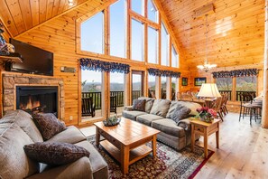 TV, fireplace, DVD player, foosball - Grizzly Manor, Sleep 18, Amazing Mtn Views, Hot Tub (Pigeon Forge)