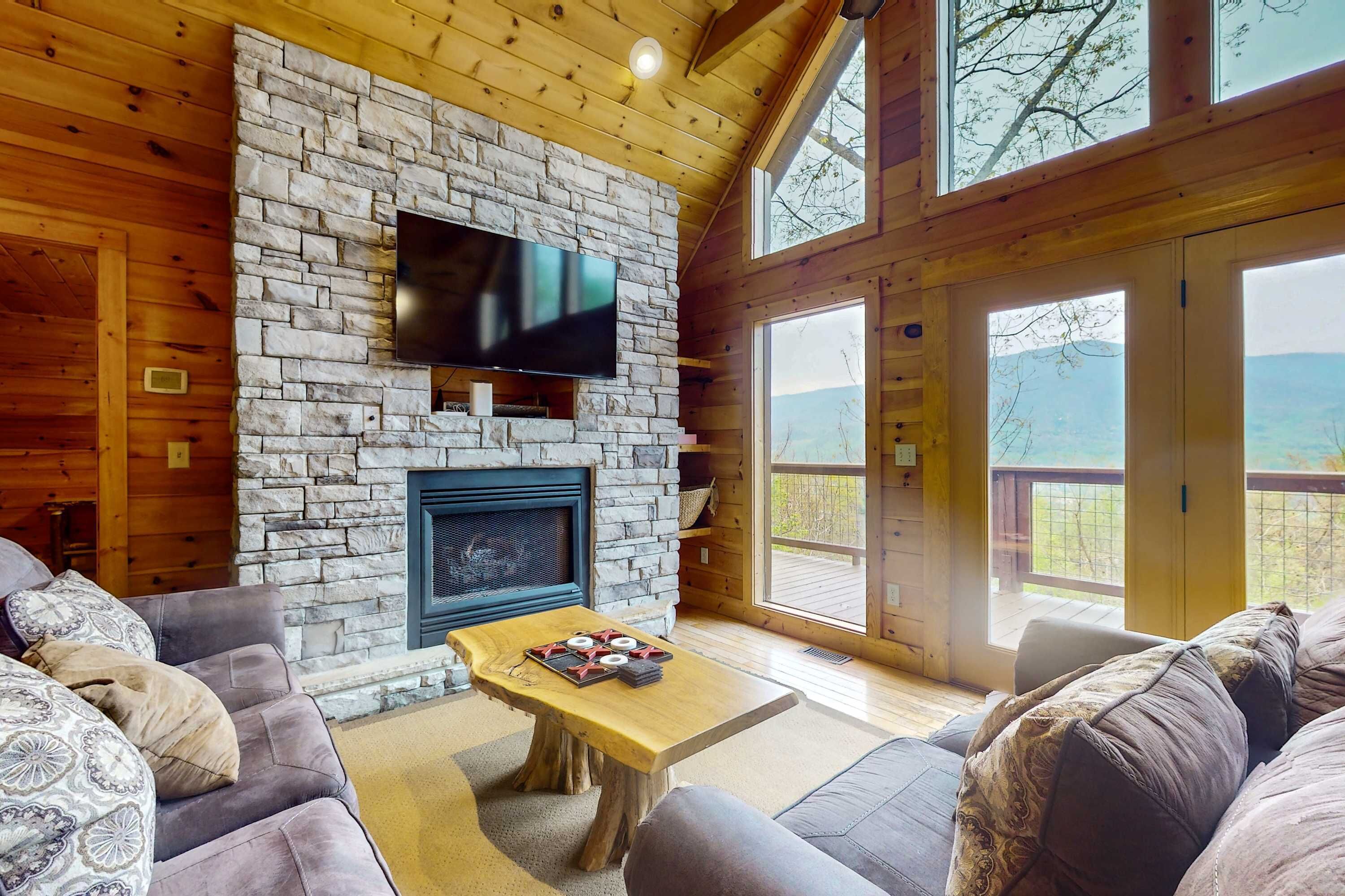 TV, fireplace, DVD player, foosball