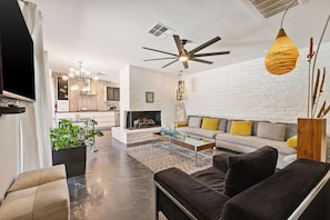 Deluxe Cottage, Pool View | Living area | LED TV