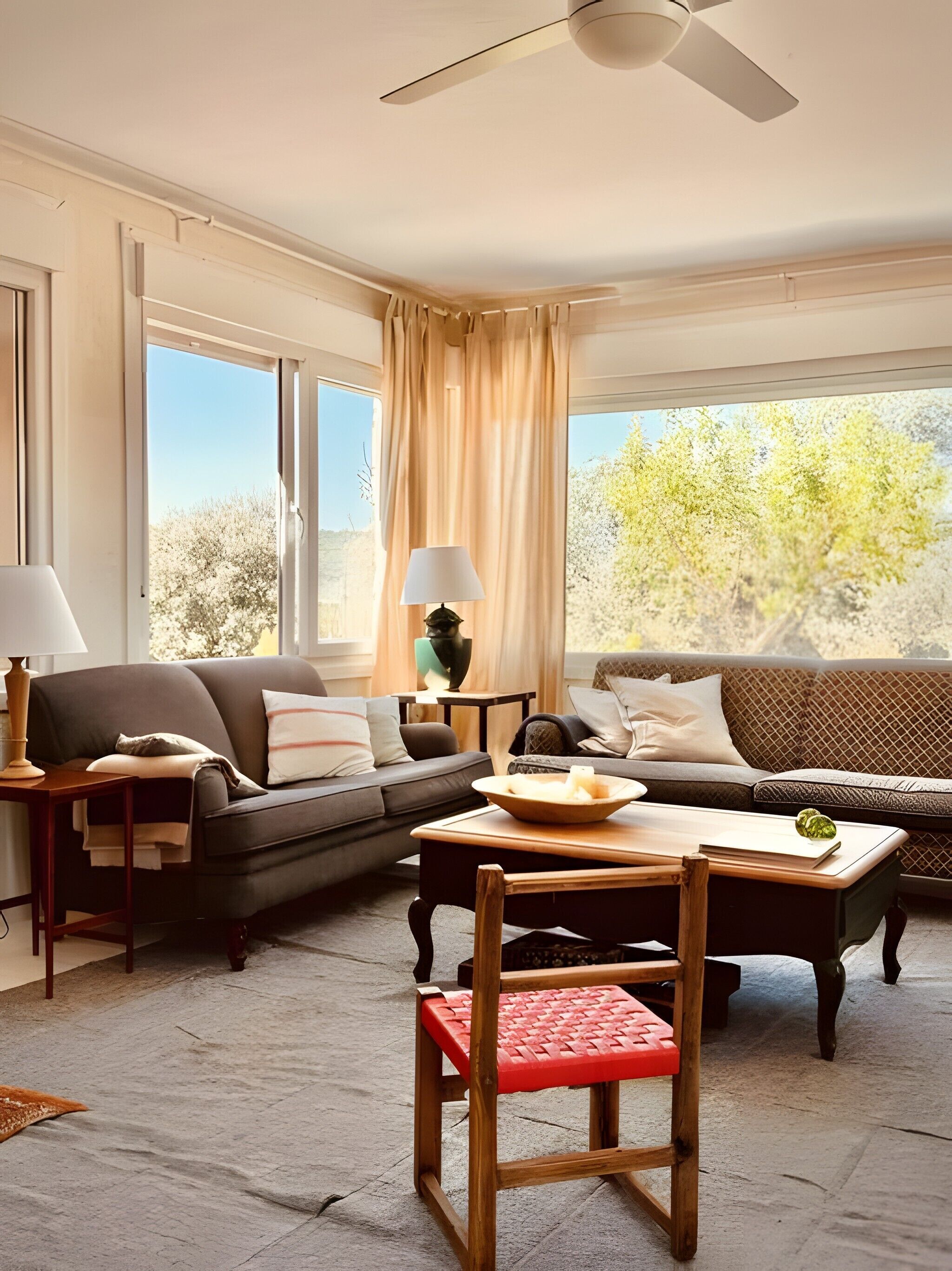 Televisie en een open haard