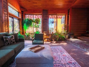 Televisión y chimenea 