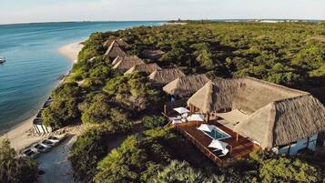 Private beach, white sand, sun-loungers, beach umbrellas