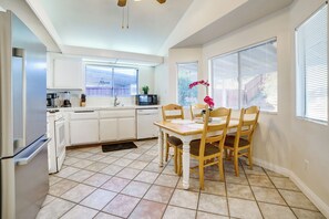 Fridge, microwave, stovetop, dishwasher