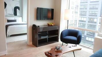 1 slaapkamer, een strijkplank/strijkijzer, beddengoed