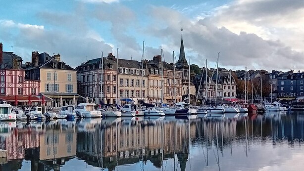 Ein Hafen mit historischen Gebäuden und Booten.