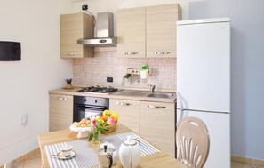 Fridge, oven, stovetop, coffee/tea maker