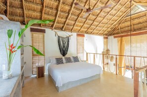 Iron/ironing board, WiFi, bed sheets - Ikal Bungalows: HA is a poolside bungalow with AC in a jungle setting of Tulum. (Tulum)