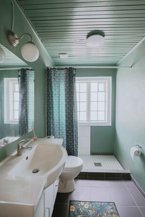 Shower, hair dryer - Stay in Hindemaes historic managers house (Ullerslev)