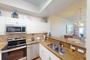 Fridge, microwave, oven, stovetop - Private beach condo with Gulf views (Miramar Beach)