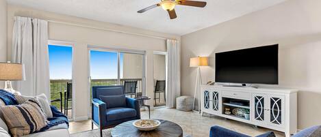 TV, DVD player, stereo