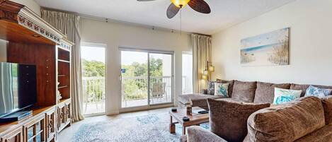 TV, DVD player, stereo