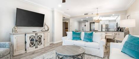 TV, DVD player, stereo