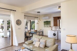 TV, books - Villa Relax, just steps from Latchi beach with a private pool and terraces. (Latchi Beach)