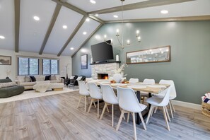 Dining - Family Favorite Poconos 5BR Retreat w/ Hot Tub + Game Arcade + Kid's Playroom (Tobyhanna)