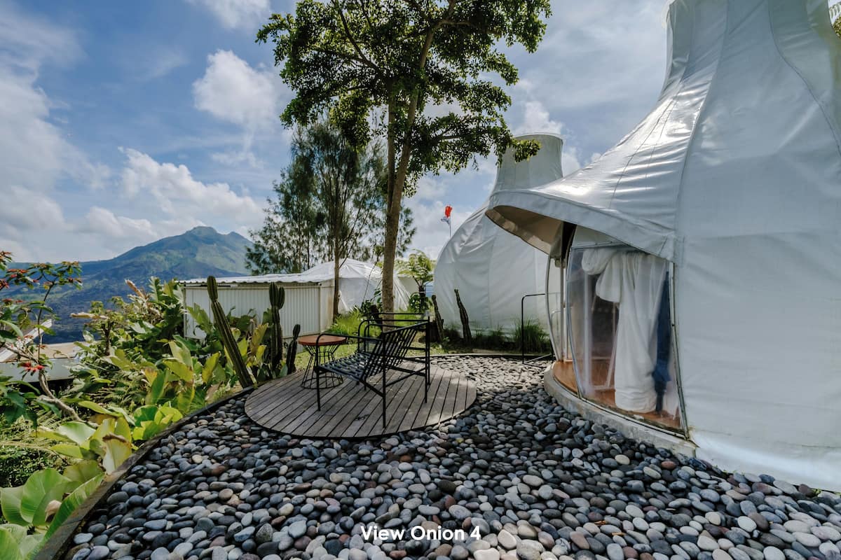 Barraca básica, 1 cama Queen, vista para o jardim | Roupa de cama