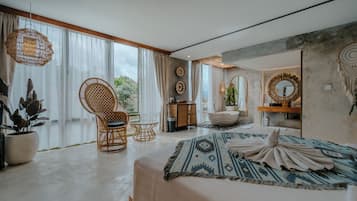 Kamar Basic, 1 Tempat Tidur Queen, pemandangan kebun | Seprai linen