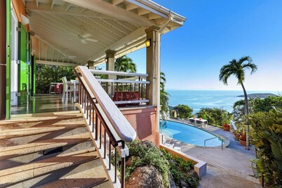 Just steps away from a tropical garden with mango trees and tropical fruits