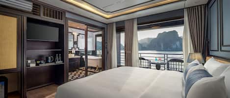 Quarto casal ou duplo luxo, sacada, vista para o oceano | Wi-Fi de cortesia