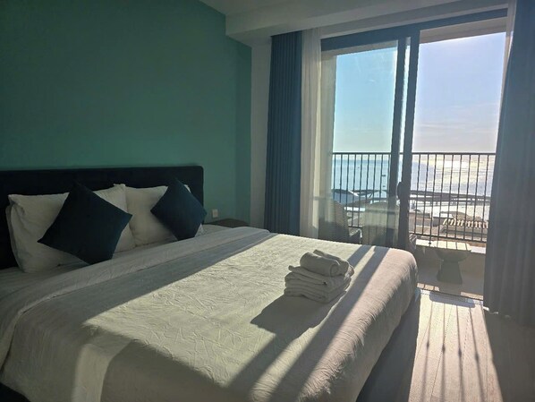 Superior-Apartment, Balkon, Strandblick