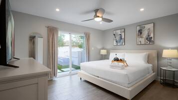 Iron/ironing board, travel crib, free WiFi, bed sheets