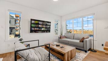 Smart TV, table football, ping pong, books