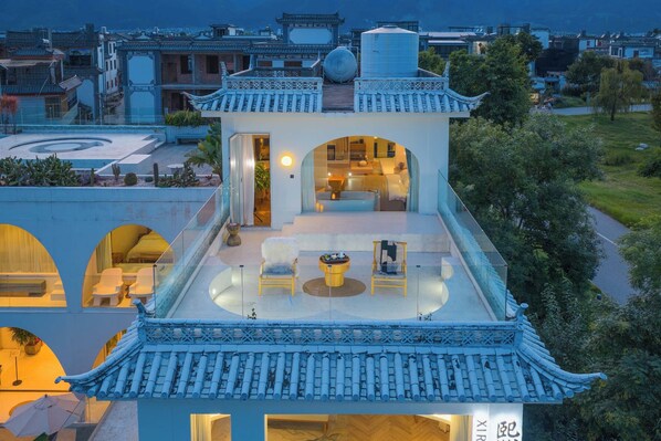 Panoramic-Doppelzimmer, Meerblick | Balkon