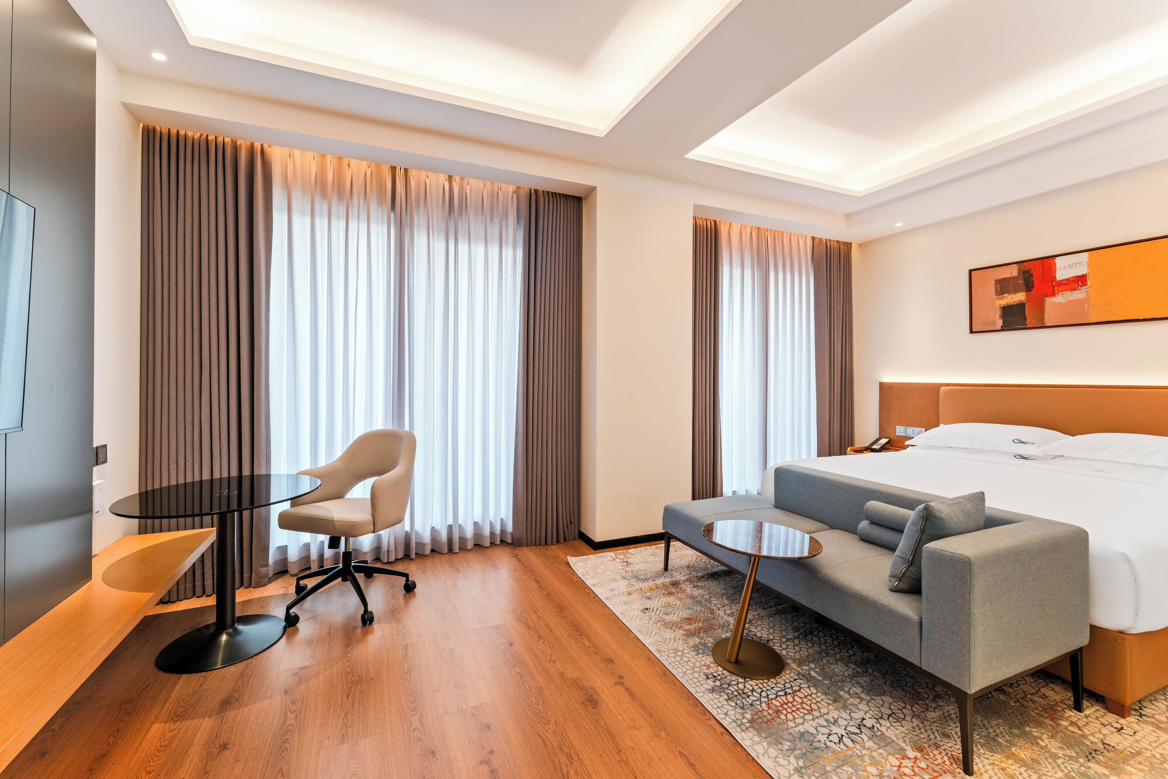 高级双人房 | 办公桌、笔记本电脑工作区、隔音、熨斗/熨衣板