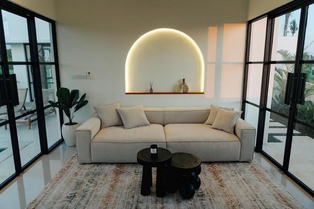 Villa Deluxe, vistas a la piscina | Zona de estar