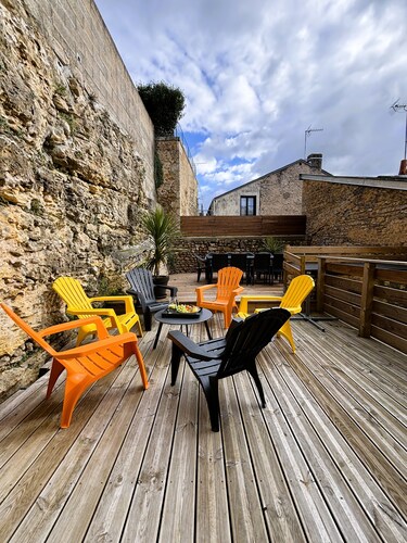 Gîte 8 pers Vivonne • Terrasse, déco et baby-foot