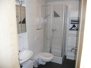 Ducha, secador de pelo, toallas