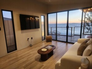 TV, fireplace - Kasa Dharma an oceanfront House (Ensenada)