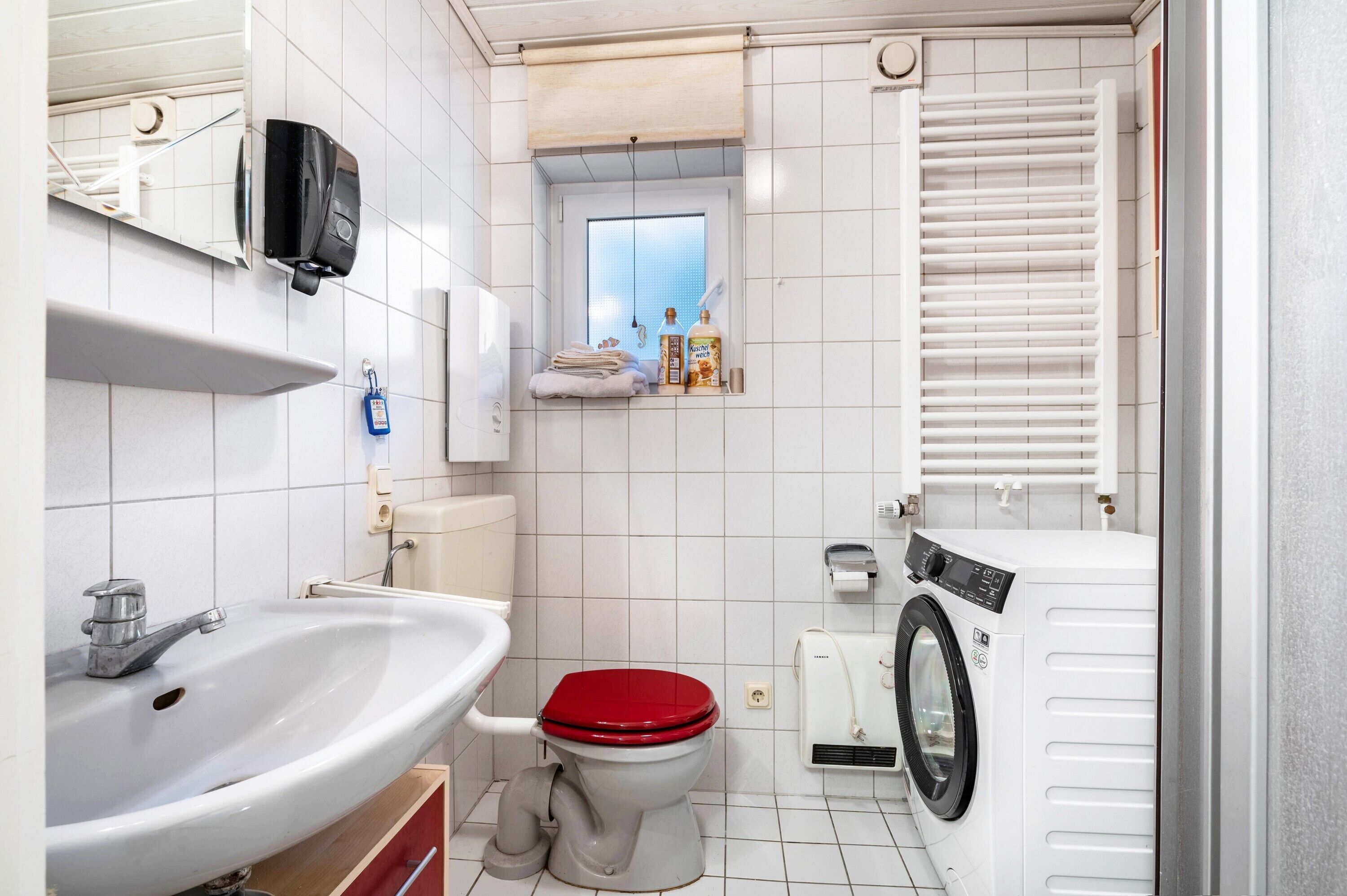 Ducha, secador de pelo y toallas