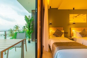 Deluxe-Dreibettzimmer, Balkon, Meerblick