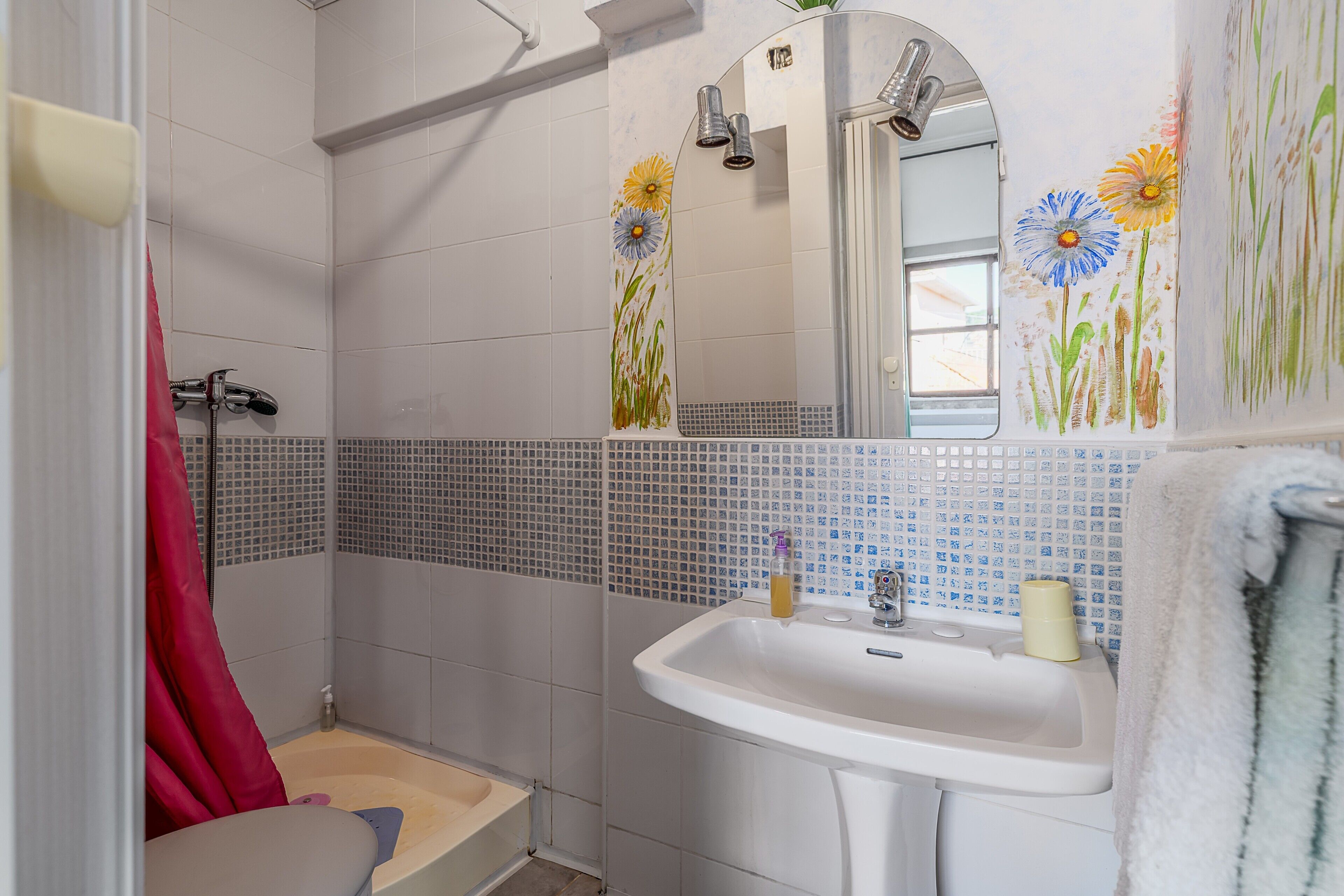 Dusche, Haartrockner, Handtücher
