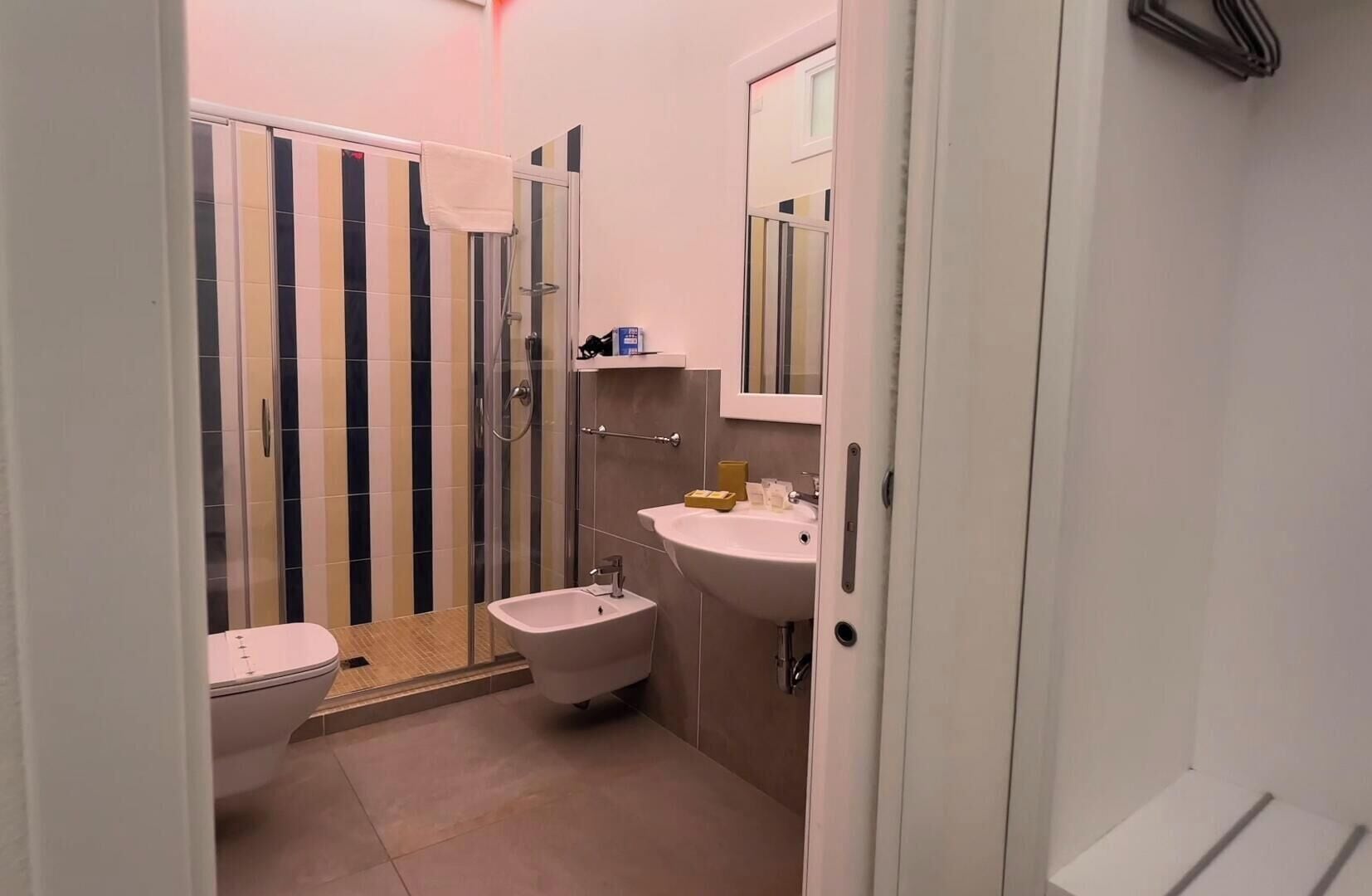 Máy sấy tóc, khăn tắm, xà phòng, dầu gội 