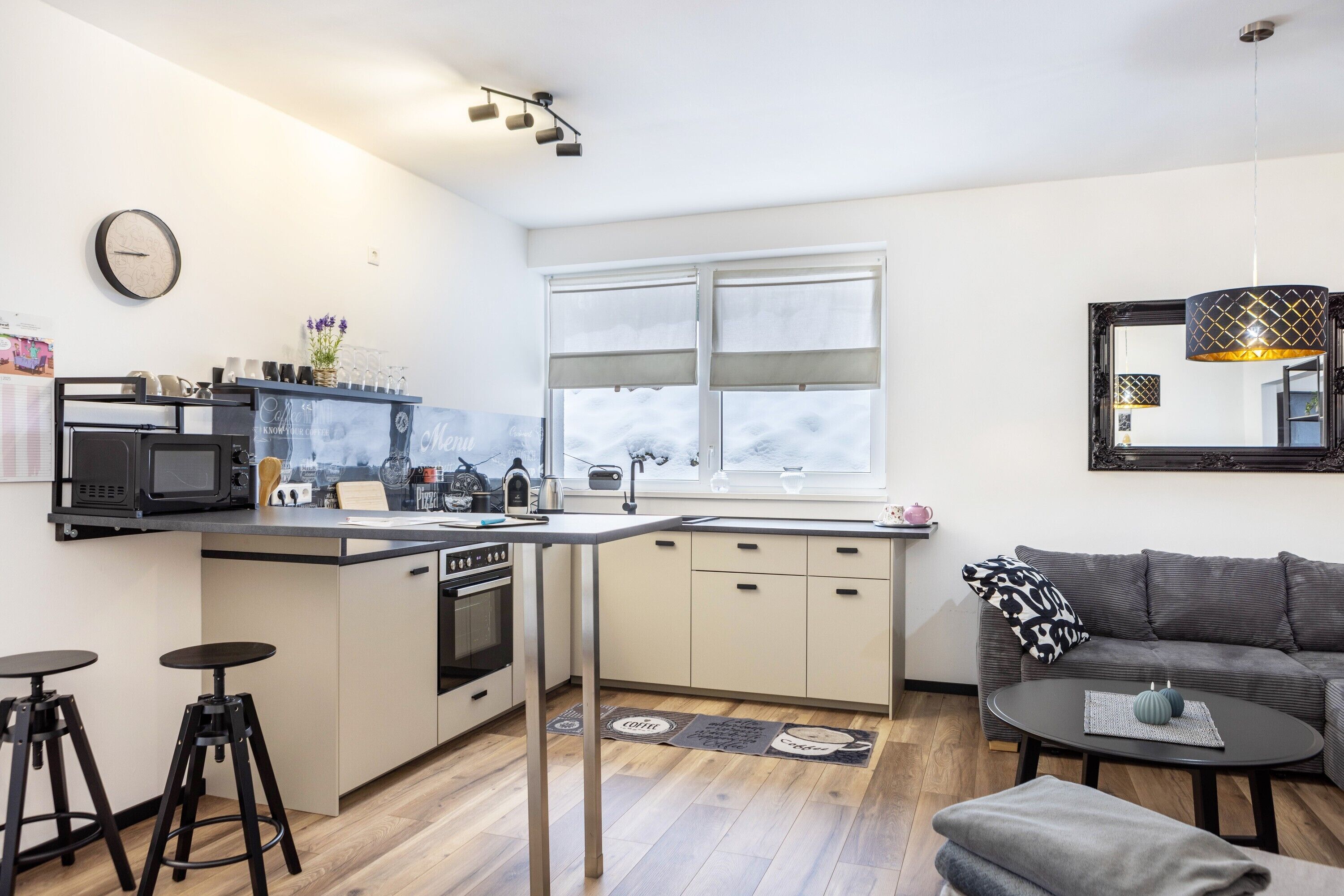 Kühlschrank, Mikrowelle, Ofen, Herdplatte