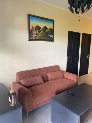 Comfort-íbúð - verönd | Stofa